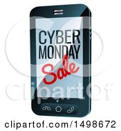 3d Smart Phone With Cyber Monday Sale Text On The Screen