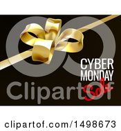 Gift Bow With Cyber Monday Sale Text On Black