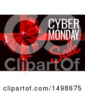 Clipart Of A Gift Bow With Cyber Monday Sale Text On Black Royalty Free Vector Illustration by AtStockIllustration