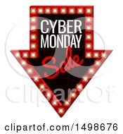 Clipart Of A 3d Marquee Sign With Cyber Monday Sale Text Royalty Free Vector Illustration by AtStockIllustration