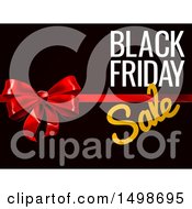 Poster, Art Print Of 3d Gift Bow And Black Friday Sale Text On Black