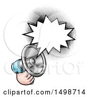 Poster, Art Print Of Hand Holding A Megaphone With A Speech Bubble