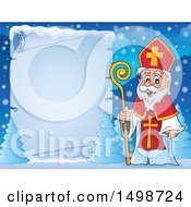 Poster, Art Print Of Christmas Sinterklaas By A Frozen Scroll