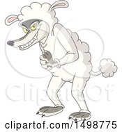 Clipart Of A Sneaky Wolf In Sheeps Clothing Royalty Free Vector Illustration