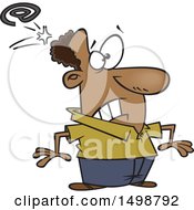 Clipart Of A Cartoon African American Man Being Whacked With An Email Symbol Royalty Free Vector Illustration