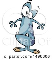 Clipart Of A Cartoon Puny Blue Monster Royalty Free Vector Illustration