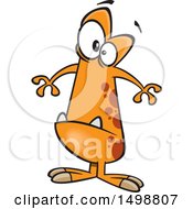 Clipart Of A Cartoon Puny Orange Monster Royalty Free Vector Illustration