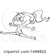 Poster, Art Print Of Cartoon Outline Gymnast Girl Leaping