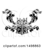 Poster, Art Print Of Knights Great Helm Helmet And Foliage Crest Coat Of Arms