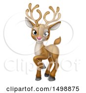 Poster, Art Print Of Cute Red Nosed Christmas Reindeer