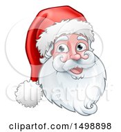 Clipart Of A Christmas Santa Claus Face Royalty Free Vector Illustration