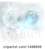 Poster, Art Print Of Background Of Winter Snowflakes And Flares