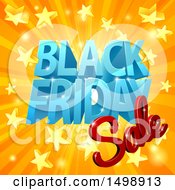 Poster, Art Print Of 3d Black Friday Sale Design In Blue And Red Over A Star Burst