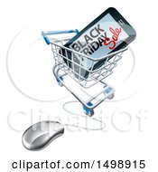 Poster, Art Print Of Black Friday Sale Advertisement On A Smart Phone Screen In An Online Shopping Cart