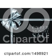 Clipart Of A Gift Bow With Cyber Monday Sale Text On Black Royalty Free Vector Illustration by AtStockIllustration