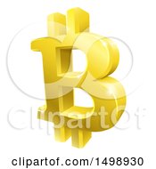 3d Gold Bitcoin Currency Symbol