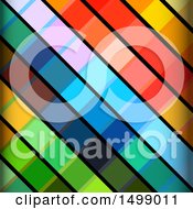 Poster, Art Print Of Background Of Diagonal Multi Colored Stripes