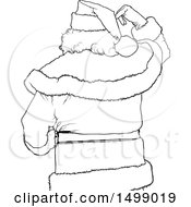 Poster, Art Print Of Black And White Rear View Of Santa Claus