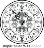 Poster, Art Print Of Black And White Vintage Clock Face