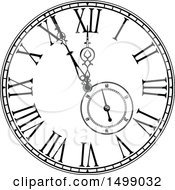 Clipart Of A Clock Face In Black And White Royalty Free Vector Illustration