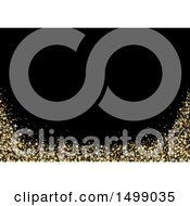 Clipart Of A Gold Glitter On Black Background Royalty Free Vector Illustration