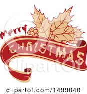 Poster, Art Print Of Merry Christmas Greeting Design With Holly
