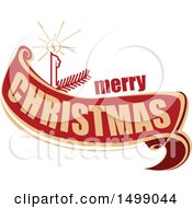 Clipart Of A Merry Christmas Greeting Design Royalty Free Vector Illustration