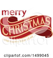 Clipart Of A Merry Christmas Greeting Design Royalty Free Vector Illustration