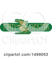 Poster, Art Print Of Merry Christmas Greeting Design With A Sleigh