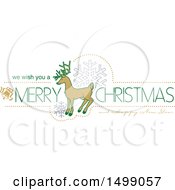Poster, Art Print Of Christmas Greeting Design With A Reindeer
