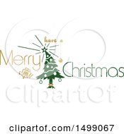 Poster, Art Print Of Christmas Greeting Design With A Tree