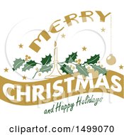 Clipart Of A Christmas Greeting Design Royalty Free Vector Illustration