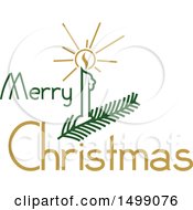 Poster, Art Print Of Christmas Greeting Design With A Candle