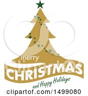 Clipart Of A Christmas Holiday Greeting Royalty Free Vector Illustration