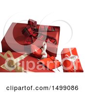 Poster, Art Print Of 3d Red Christmas Gifts