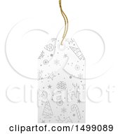Clipart Of A Christmas Sales Tag Royalty Free Vector Illustration by dero