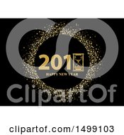 Clipart Of A 2018 Happy New Year Design Royalty Free Vector Illustration