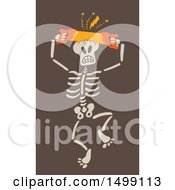 Halloween Skeleton Sawing His Skull