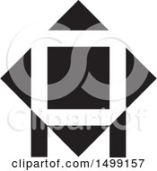 Poster, Art Print Of Black And White Abstract Icon With Letter A
