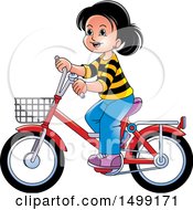 Poster, Art Print Of Happy Girl Riding A Bicycle