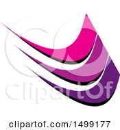 Clipart Of A Design Of Purple Wave Swooshes Royalty Free Vector Illustration