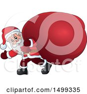 Poster, Art Print Of Santa Claus Carrying A Giant Sack