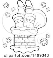 Poster, Art Print Of Black And White Chimney With Santas Legs