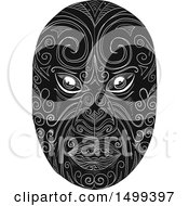 Poster, Art Print Of Black And White Maori Mask