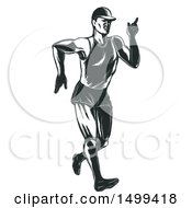 Poster, Art Print Of Sketched Male Athlete Speed Walking Or Race Walking