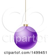 Clipart Of A 3d Suspended Purple Christmas Bauble Royalty Free Vector Illustration