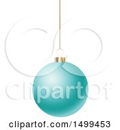 Poster, Art Print Of 3d Suspended Turquoise Christmas Bauble