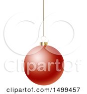 Clipart Of A 3d Suspended Red Christmas Bauble Royalty Free Vector Illustration