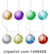 Poster, Art Print Of 3d Suspended Colorful Christmas Bauble Ornaments