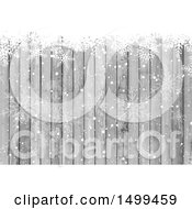 Clipart Of A Gray Wood And Snowflake Background Royalty Free Vector Illustration